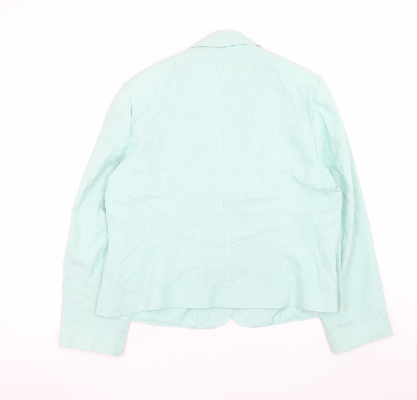 Style by EWM Womens Green Linen Blend Blazer Jacket Size 18