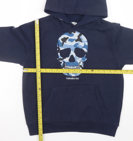 Kangaroo Poo Boys Blue Camouflage Skull Pullover Hoodie 9-10 Years