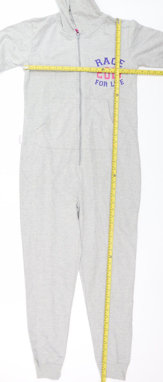 Race for Life Women’s Grey Hooded One Piece S Zip Lounge Wear