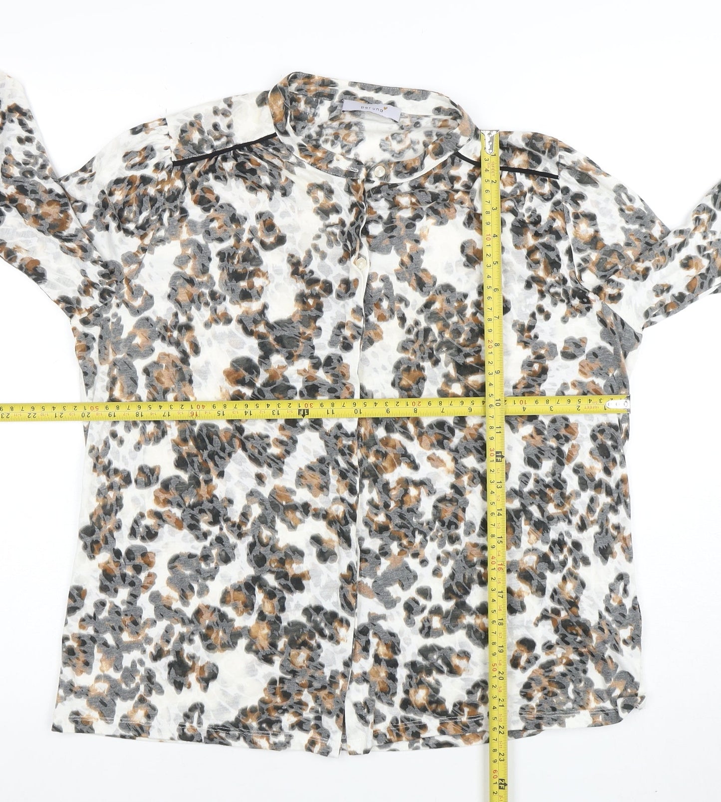 Marks and Spencer Women’s Multicoloured Leopard Print Long Sleeve Blouse Size 16