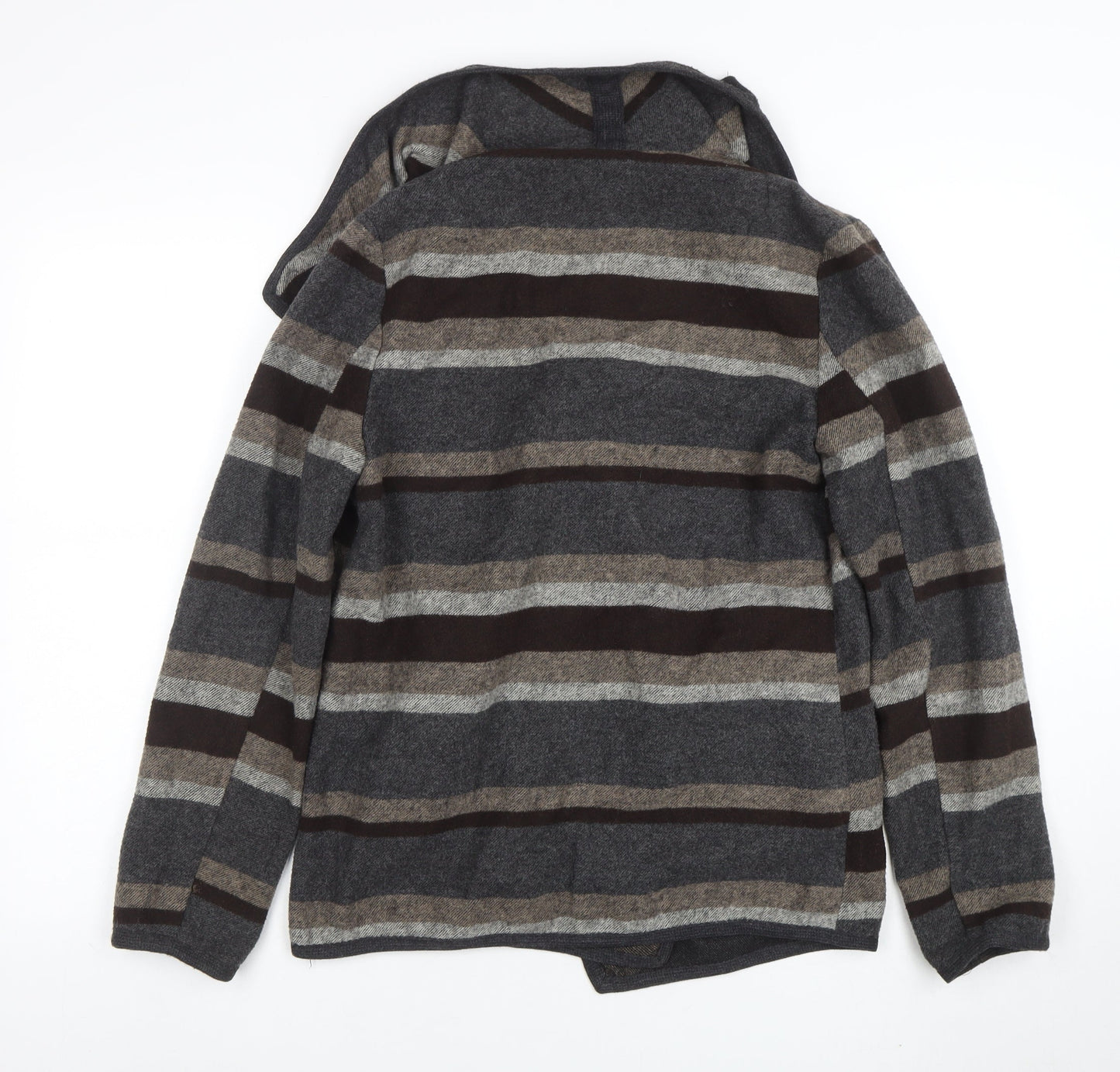 Warehouse Women’s Grey Striped Long Sleeve Cardigan UK 12