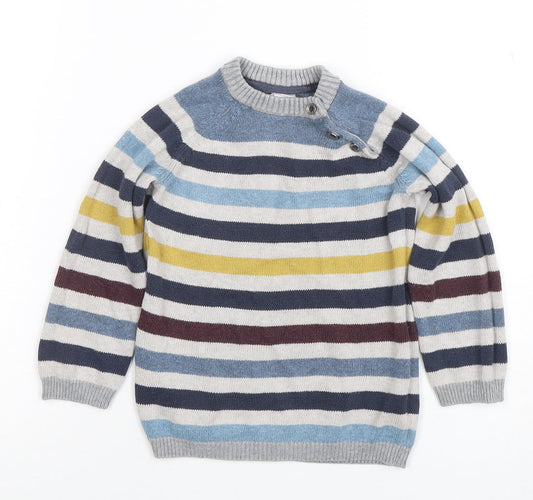 H&M Unisex Baby Multicoloured Striped Knit Pullover Jumper 12-18 Months