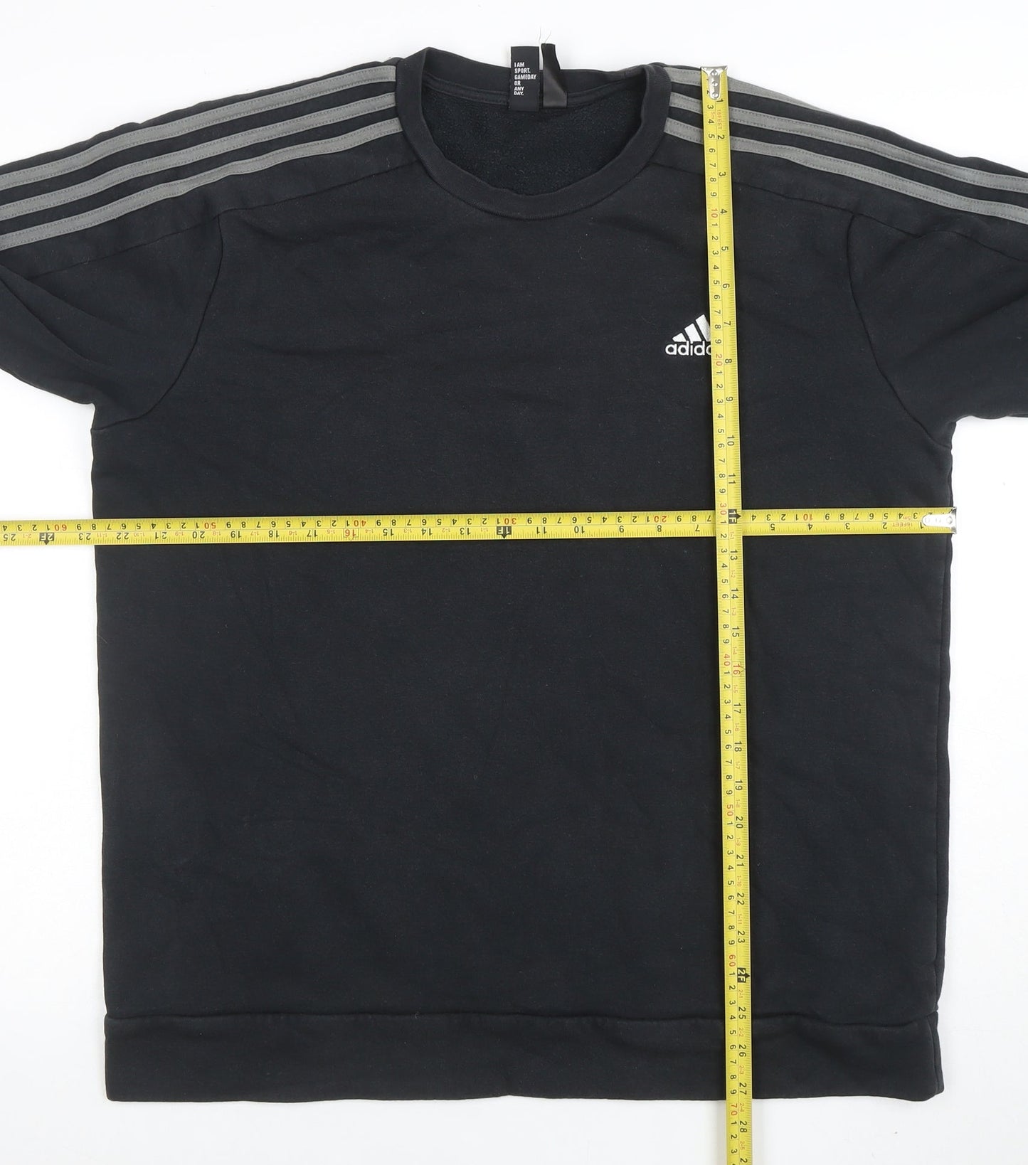 adidas Men's Black Long Sleeve Crew Neck Fleece Sweatshirt Size L