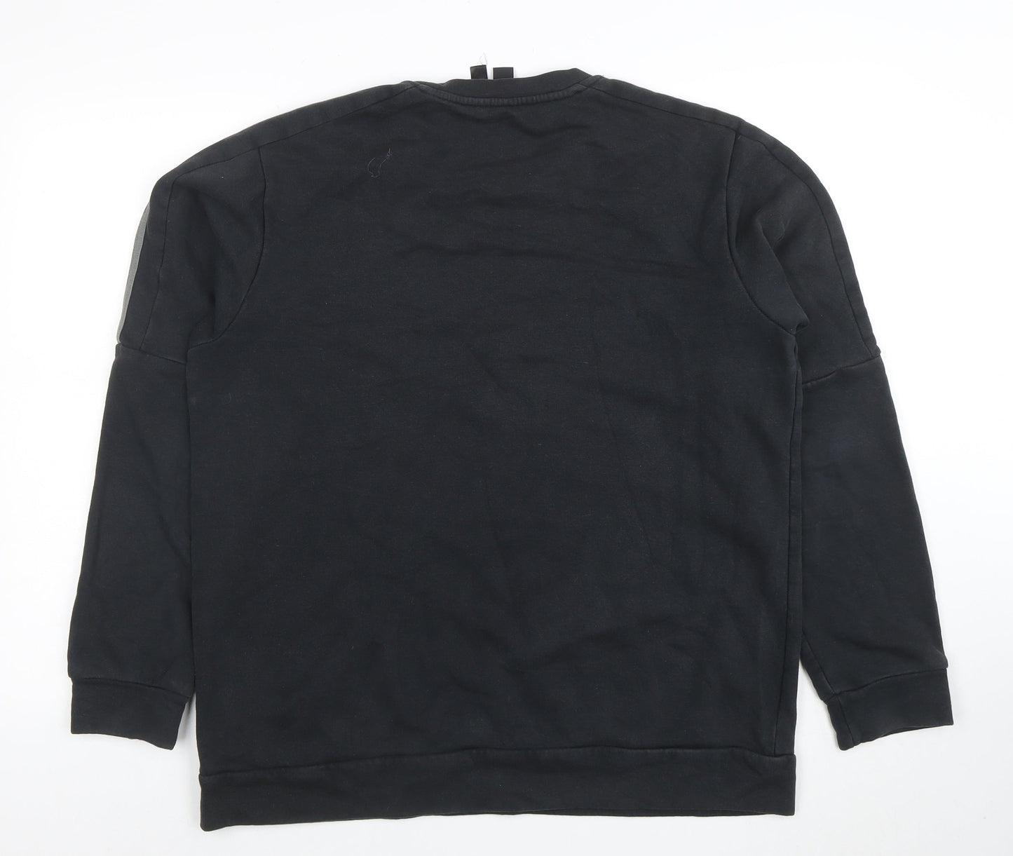 adidas Men's Black Long Sleeve Crew Neck Fleece Sweatshirt Size L
