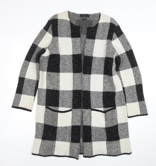 Atmosphere Women Black Check Longline Cardigan Size 10/12