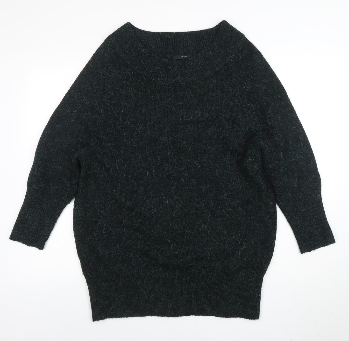 George Women’s Green Relaxed Knit Pullover Jumper Size 14