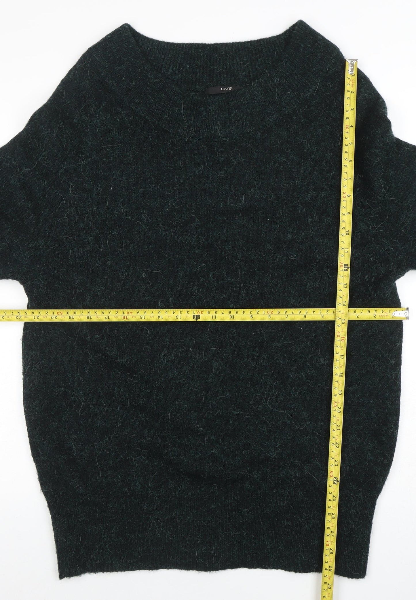 George Women’s Green Relaxed Knit Pullover Jumper Size 14