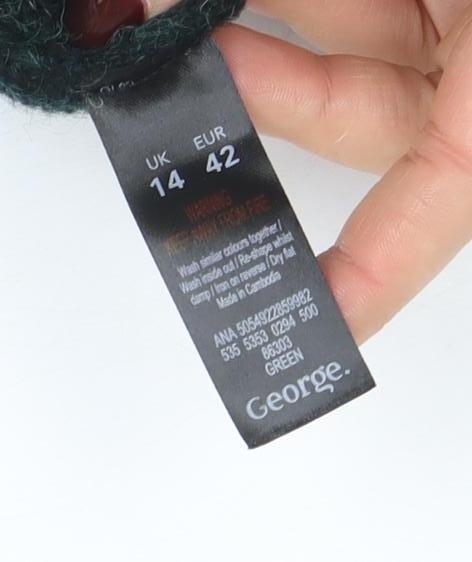 George Women’s Green Relaxed Knit Pullover Jumper Size 14