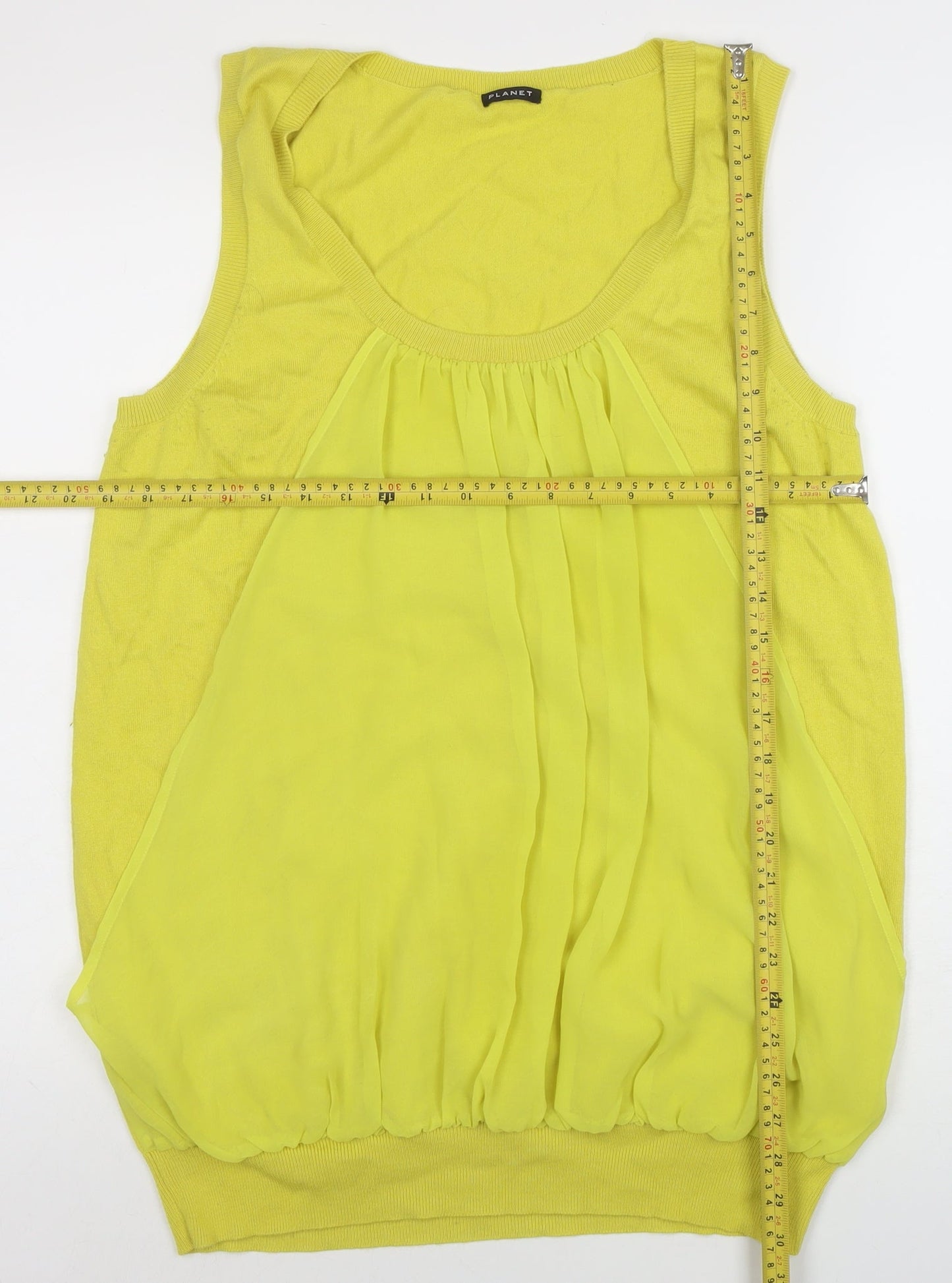 Planet Womens Yellow XL Sleeveless Knit Camisole Top