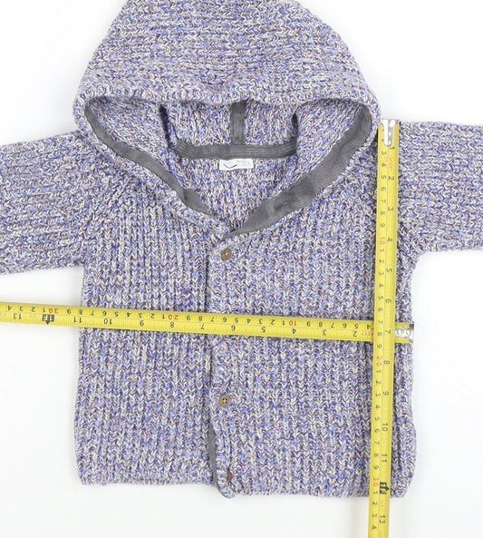 Next Unisex Baby Multicoloured Knit Hooded Cardigan 18-24 Months Cotton