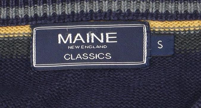 Maine New England Men's Multicoloured Stripe Cotton Jumper S