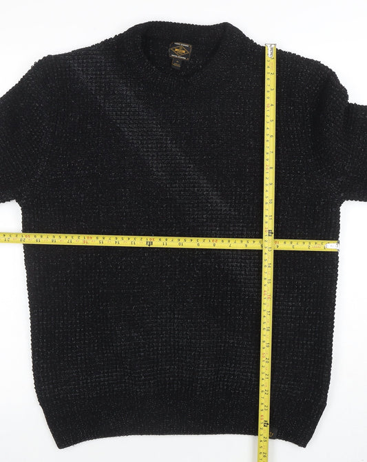 Next Men's Black Chunky Knit Crew Neck Pullover Jumper M