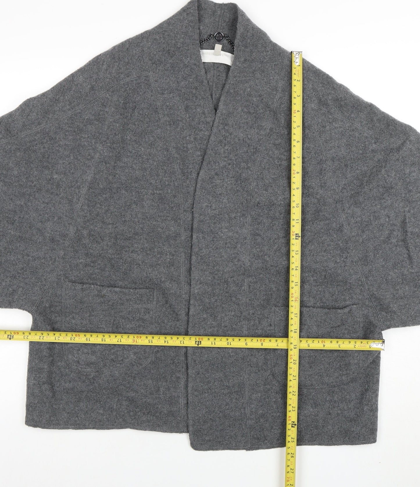 Fenwright Manson Women's Grey Wool Knit Open Cardigan S