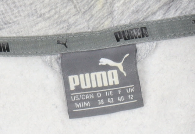 Puma Womens Grey Full Zip Hoodie Size 12 Classic Logo Design
