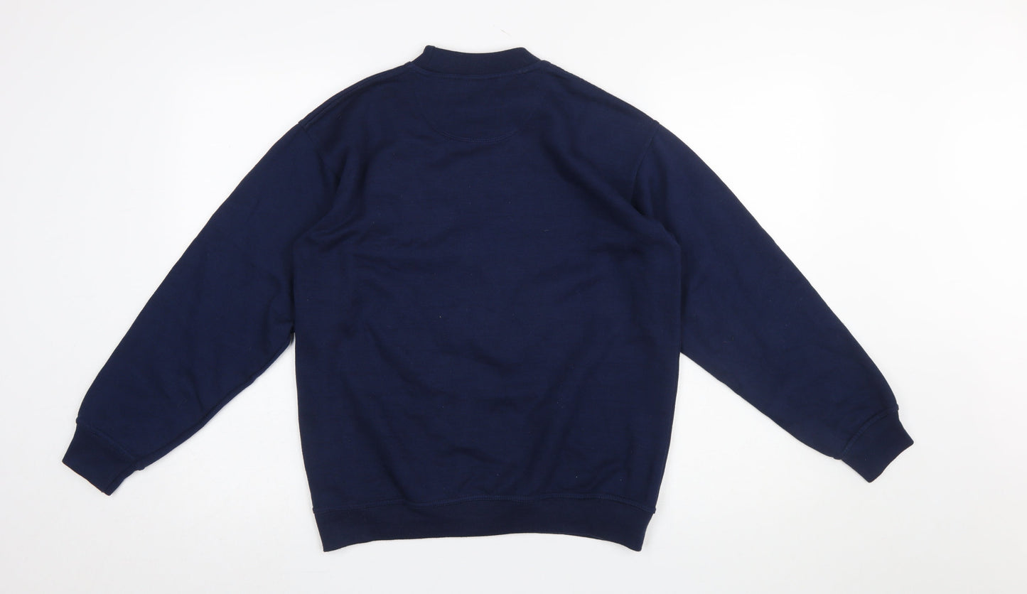 Classic Tee Women's Navy Dog Print Sweatshirt M Crew Neck Pullover