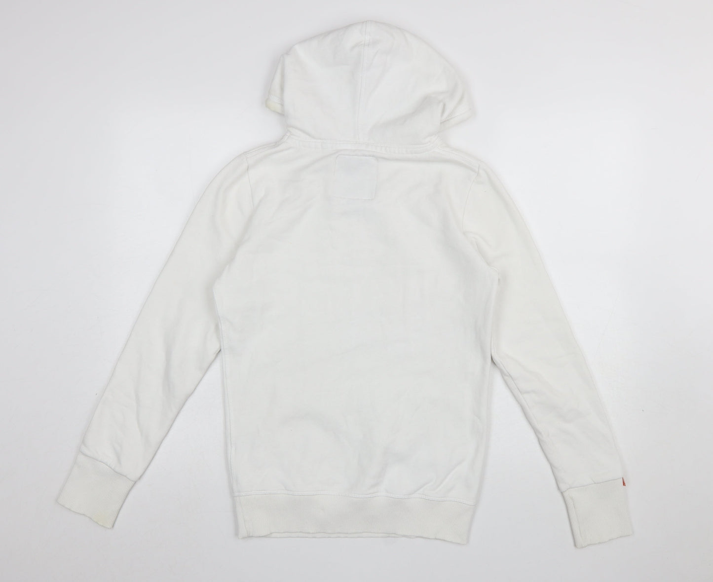 Superdry Men’s White Pullover Hoodie M Graphic Logo Fleece Sweatshirt