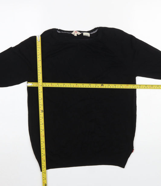 Levi's Womens Black Large Crew Neck Viscose Pullover Jumper
