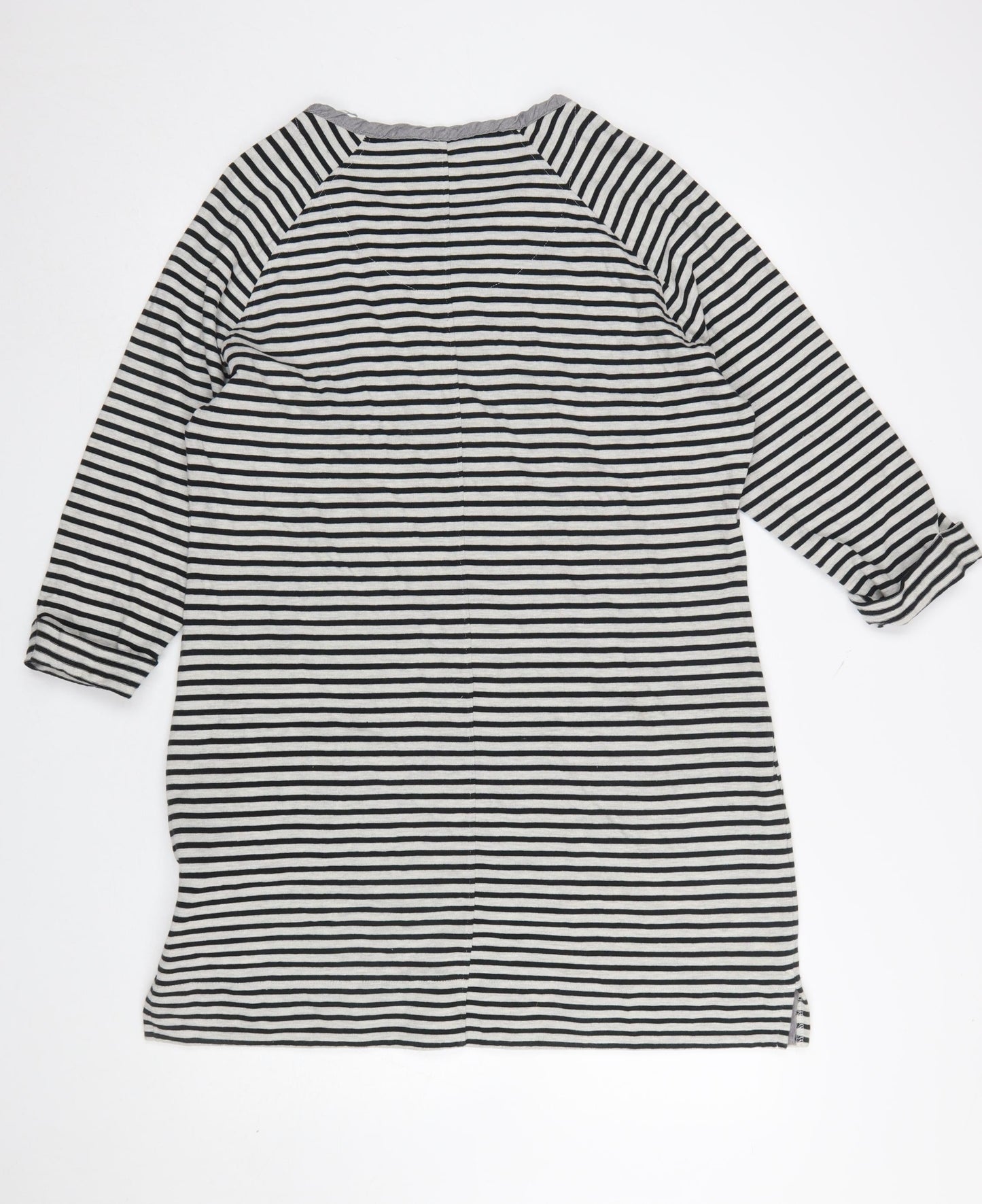 Next Women's Black Striped 3/4 Sleeve Shift Dress Size 16