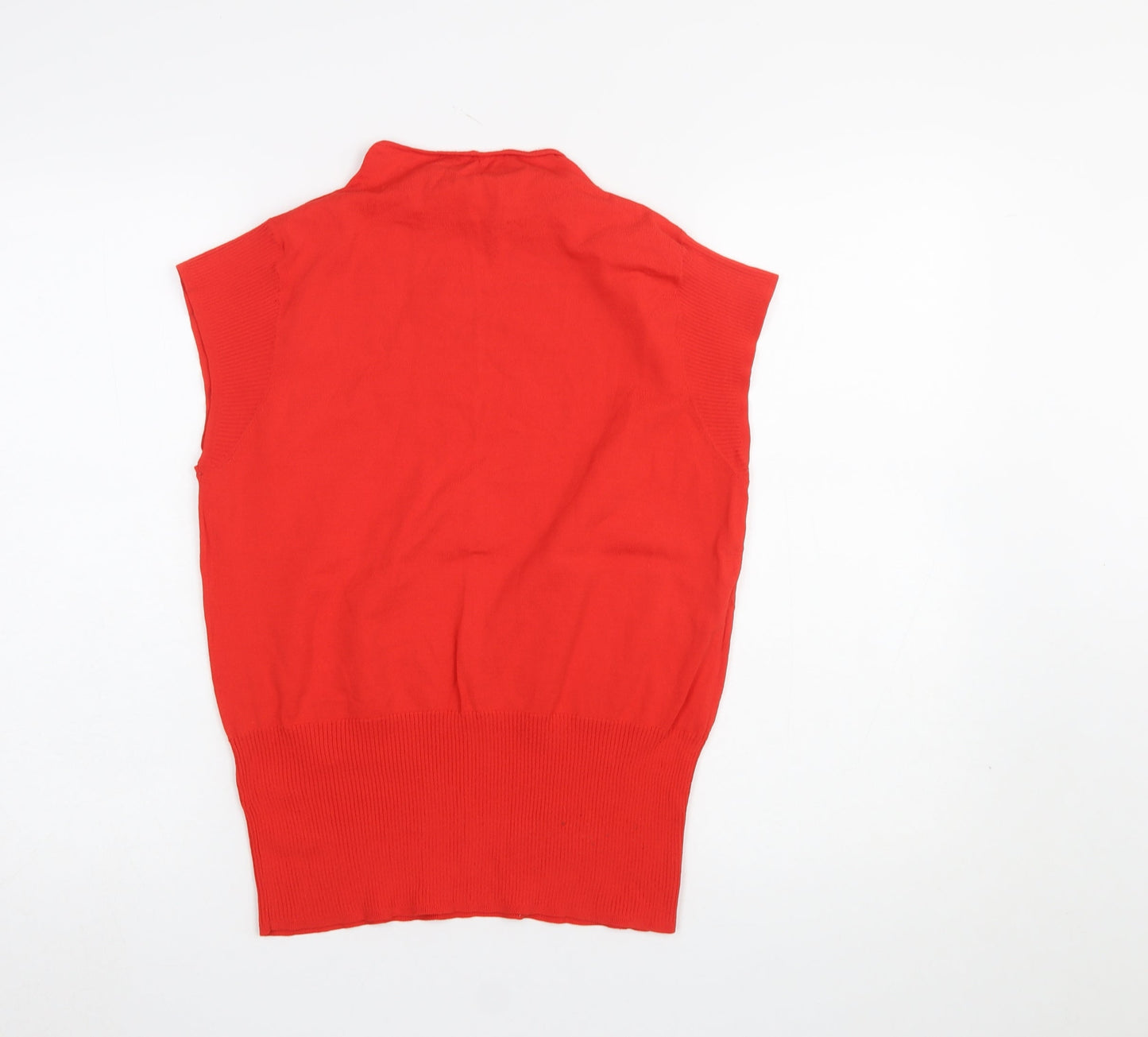 Next Women’s Red Mock Neck Sleeveless Knit Jumper Size 14