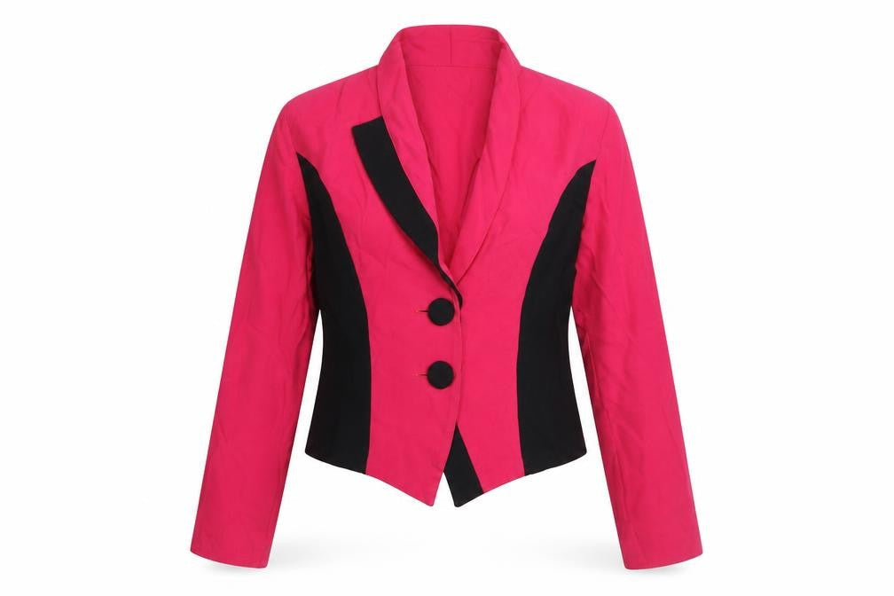 C&A Yessica Women’s Pink Black Colourblock Tuxedo Blazer Size 14