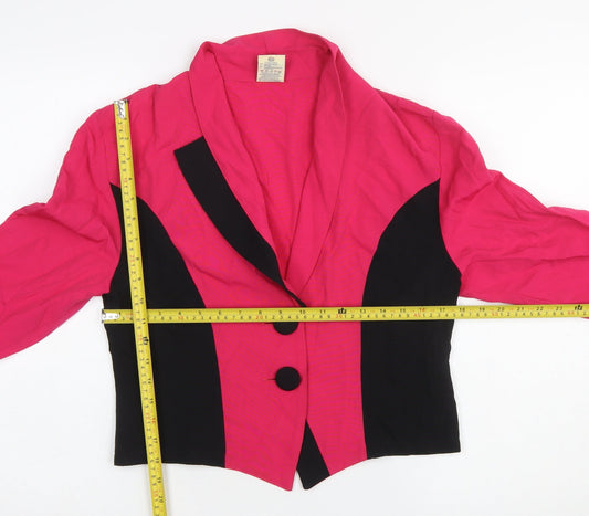 C&A Yessica Women’s Pink Black Colourblock Tuxedo Blazer Size 14