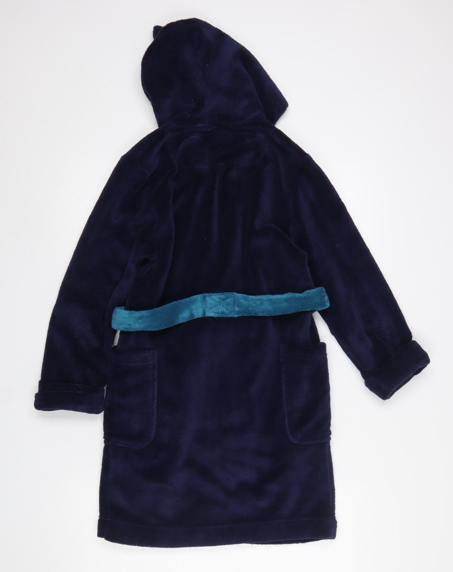 Joules Boys Blue Fleece Shark Hooded Robe 9-10 Years