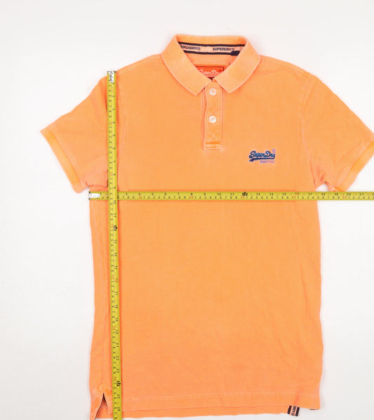 Superdry Men's Orange Slim Fit Cotton Polo Shirt Size S