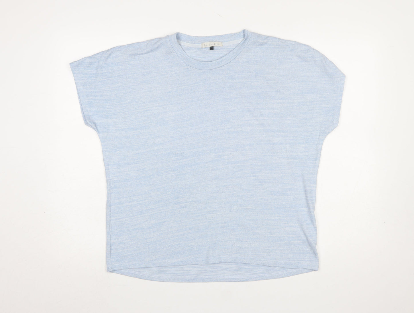 Maison de Nimes Women's Blue Short Sleeve Basic T-Shirt Size 12