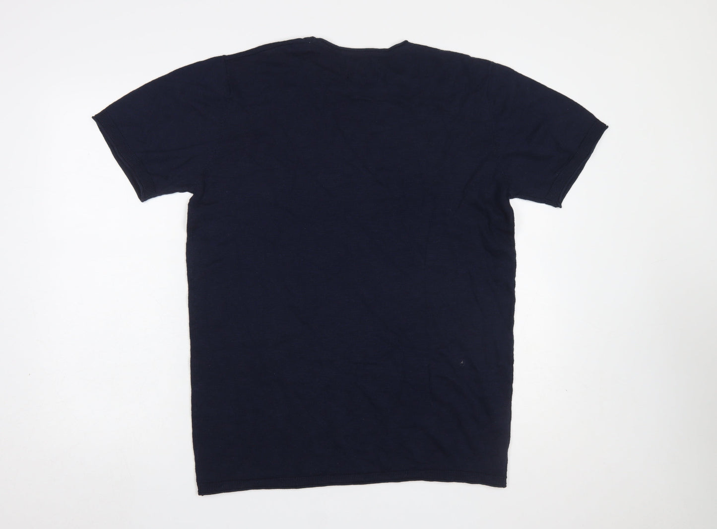 Clean Cut Copenhagen Men's Blue Small Regular Fit Cotton T-Shirt