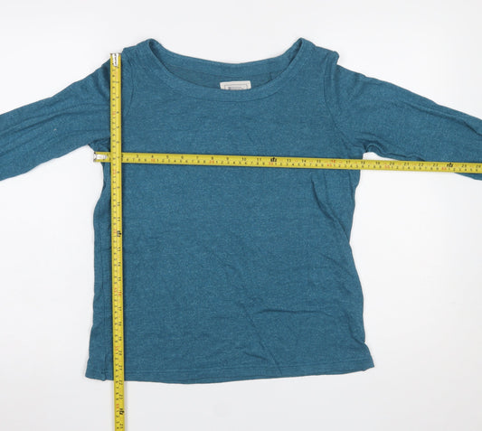 Mountain Warehouse Women Blue Long Sleeve Basic T-Shirt UK 10