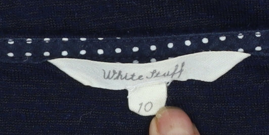 White Stuff Women's Blue Cowl Neck Jersey Blouse Size 10