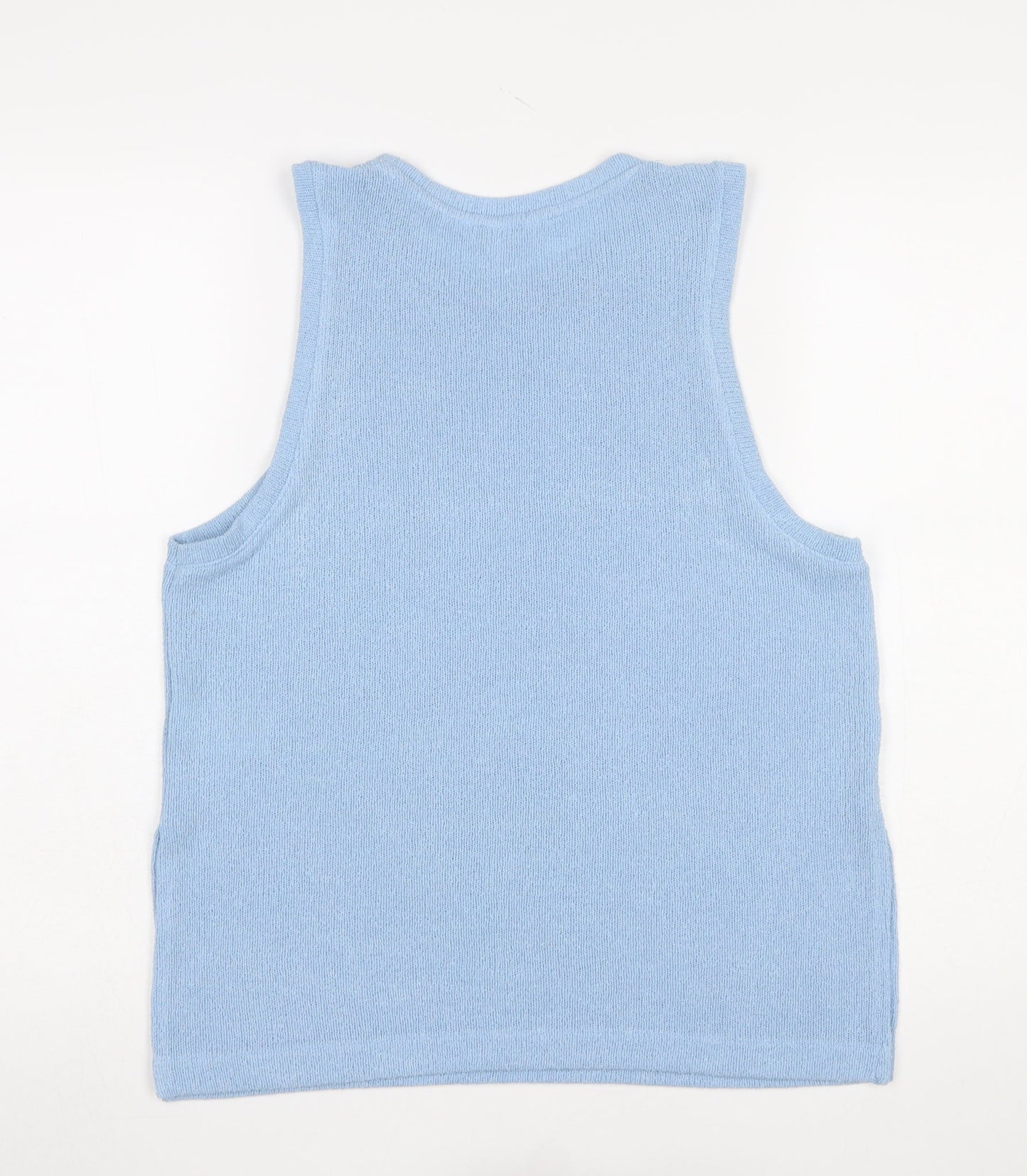 H&M Women Blue Sleeveless Knit Tank Top Size 12 Viscose Blend