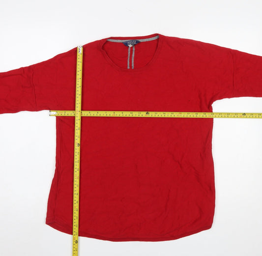 Joules Womens Red Cotton Blend Crew Neck Long Sleeve Jumper Size 12