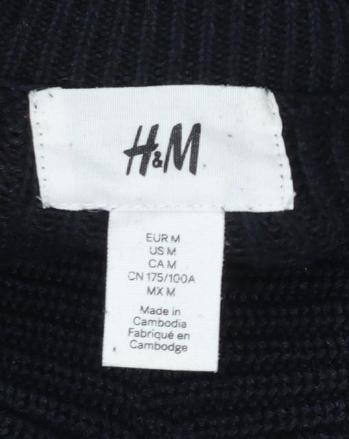 H&M Women’s Black Roll Neck Knit Jumper Size 12