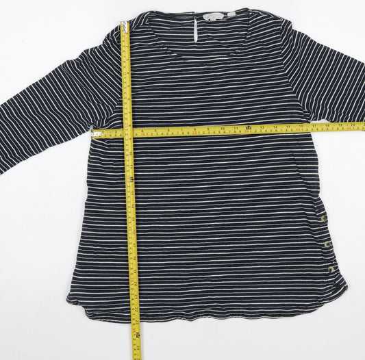 FatFace Women’s Navy Striped 3/4 Sleeve Cotton Jersey Top UK 10