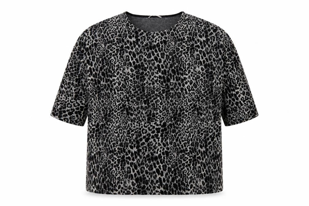 Tu Women’s Black Animal Print Relaxed Fit T-Shirt XL