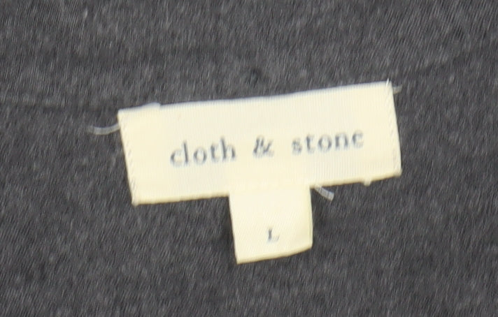 Cloth & Stone Women's Grey Rayon Button-Up Shirt Large Long Sleeve