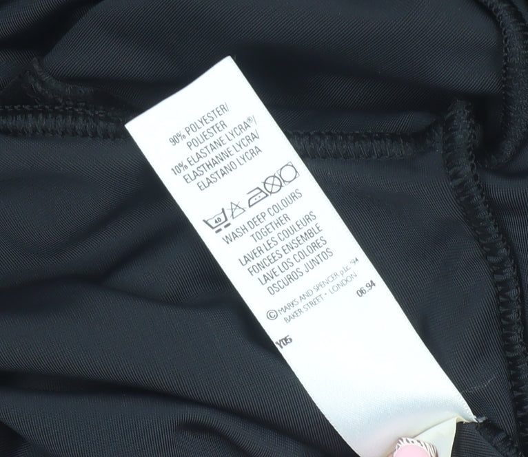 Marks and Spencer Women’s Black Velvet Sheath Dress Size 16 Classic Short Sleeve