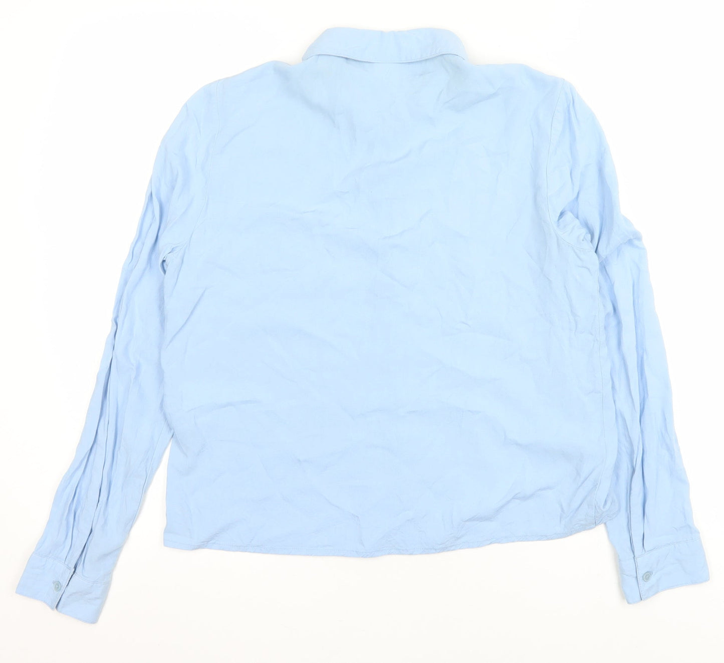 Jacqueline de Yong Women's Blue Button-Up Shirt Size 10