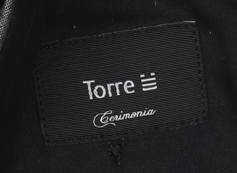 Torre Cerimonia Men's Grey Wool Blend Pleated Dress Trousers Size 40L