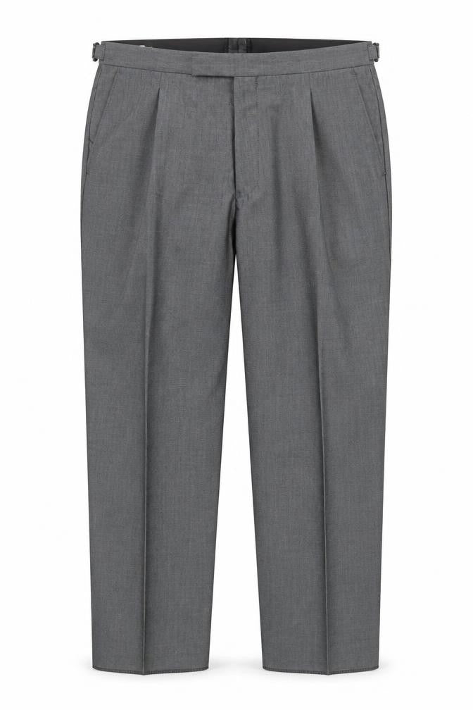 Torre Men's Grey Wool Blend Dress Pants 40R Classic Fit Pleated Trousers