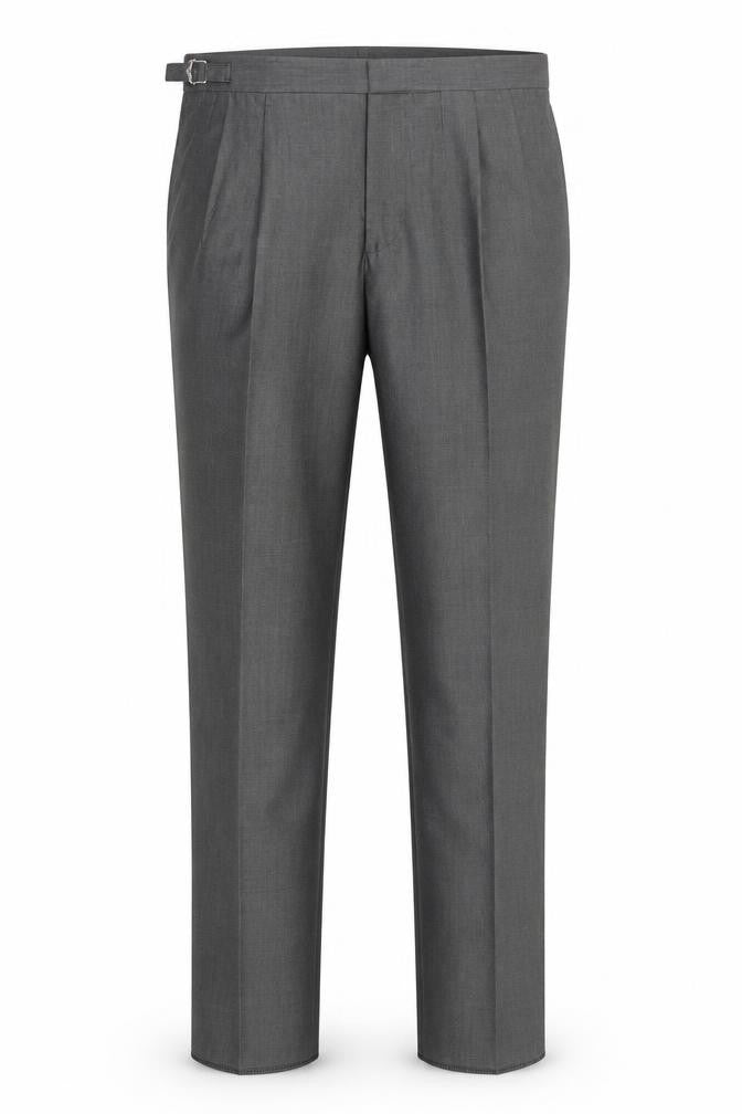 Torre Men Grey XL Formal Dress Pants Wool Mohair Blend Pleated Trousers