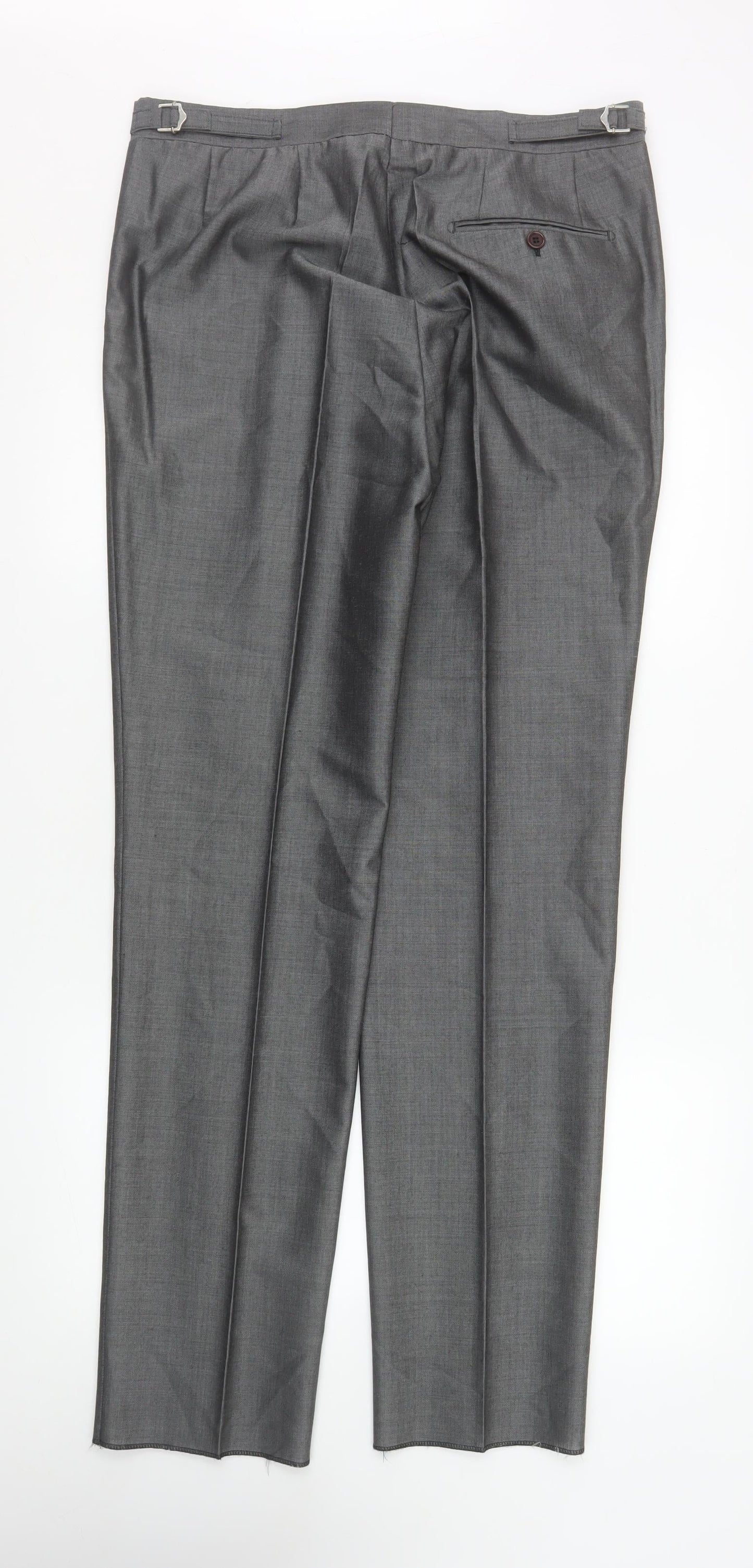 Torre Formal Wear Men's Grey 34L Pleated Dress Trousers