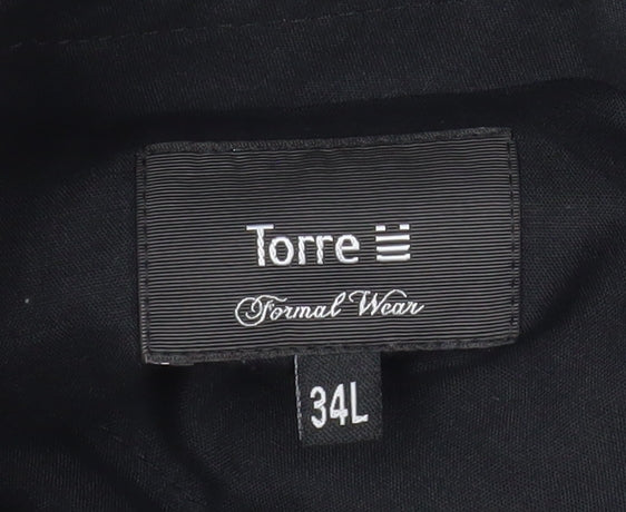 Torre Formal Wear Men's Grey 34L Pleated Dress Trousers
