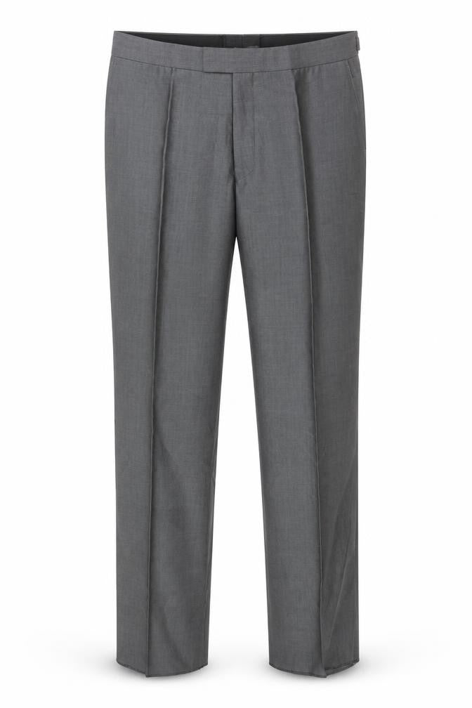 Torre Men’s Grey Wool Blend Pleated Dress Trousers 38R Formal Wedding