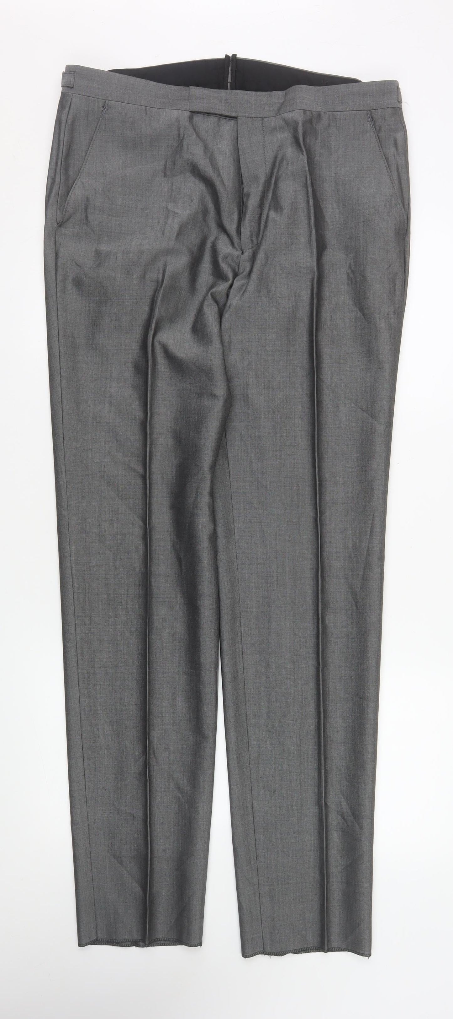 Torre Cerimonia Men's Grey Wool Blend Dress Pants Size 34L