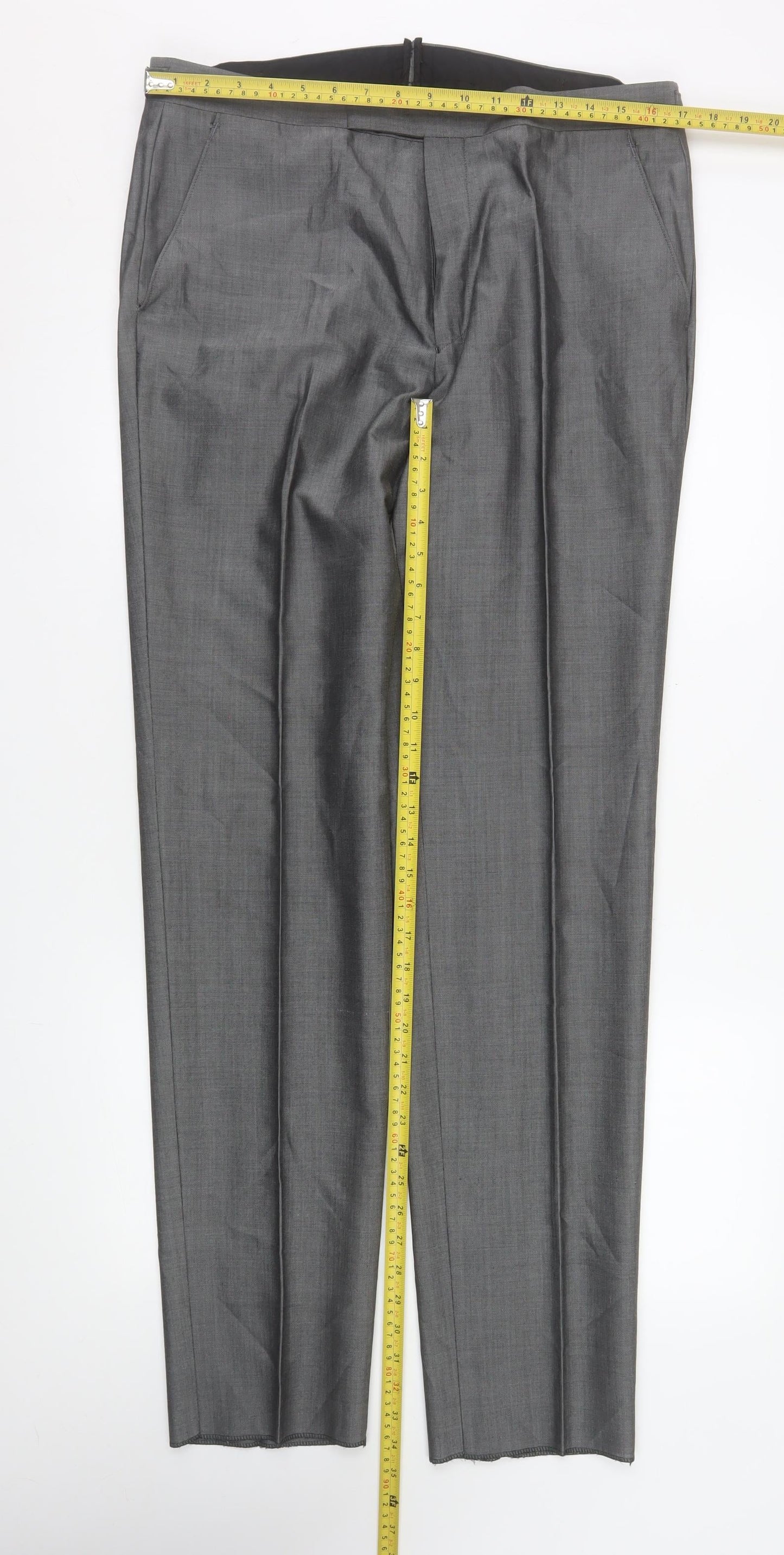 Torre Cerimonia Men's Grey Wool Blend Dress Pants Size 34L