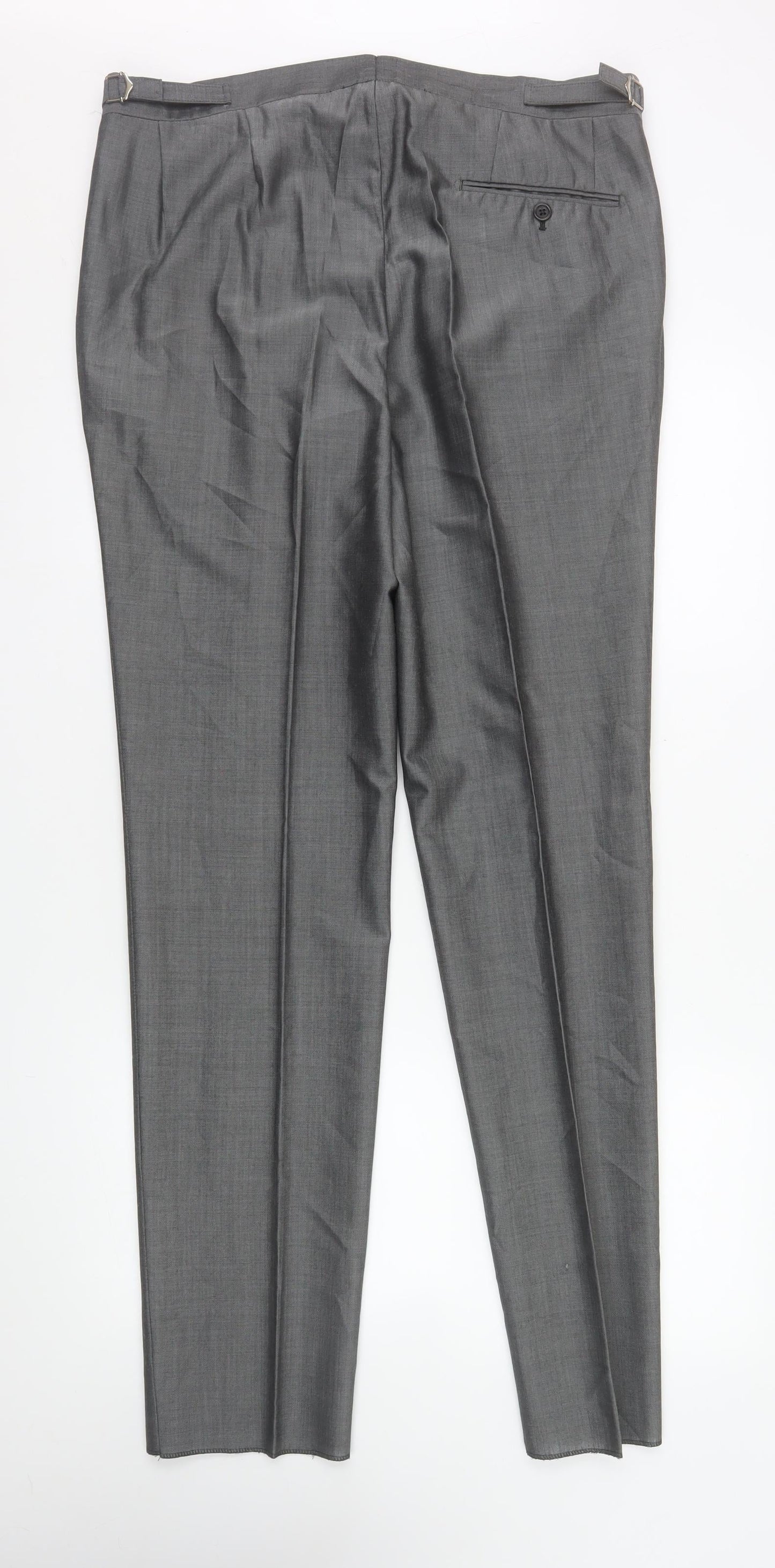 Torre Cerimonia Men's Grey Wool Blend Dress Pants Size 34L