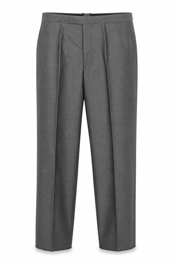 Torre Men’s Grey 36S Pleated Formal Dress Pants Wool Blend