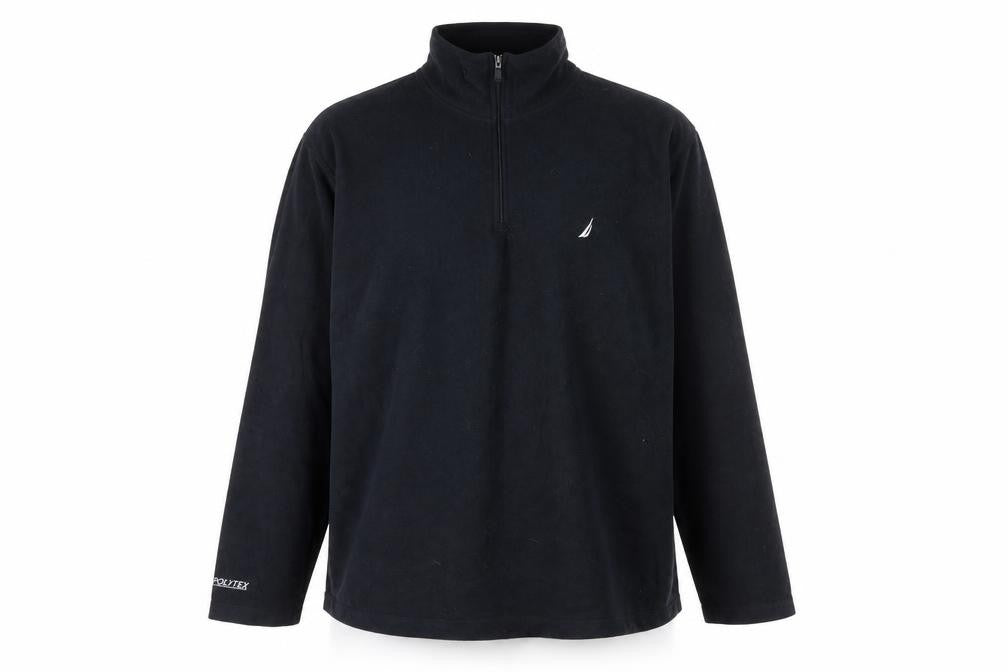 Nautica Men's Black XL 1/4 Zip Fleece Sweatshirt Pullover